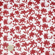 Tissu cotonnade aux fleurs japonaise & dessins à l'encre de Chine : rouge, noir, bleu - OEKO - TEX - TissusPapi.com