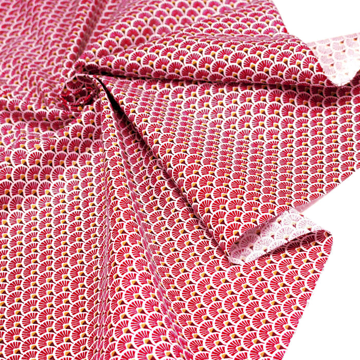 Tissu cotonnade motif japonais éventails SENSU : nombreuses couleurs - OEKO-TEX