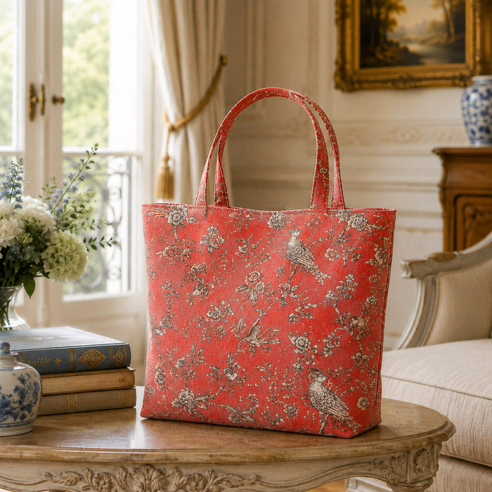 Tissu coton épais demi-natté TOILE DE JOUY AUX MESANGES, grande largeur 280cm : cinq couleurs dispos - OEKO-TEX