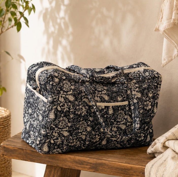 Tissu matelassé coton indien, motif traditionnel floral : nombreuses couleurs et fleuris au choix! - TissusPapi.com