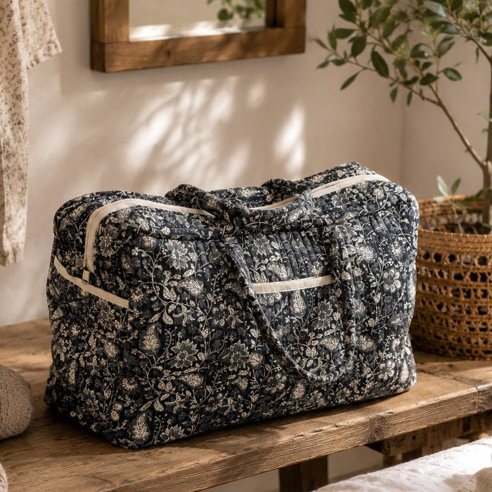 Tissu matelassé coton indien, motif traditionnel floral : nombreuses couleurs et fleuris au choix! - TissusPapi.com