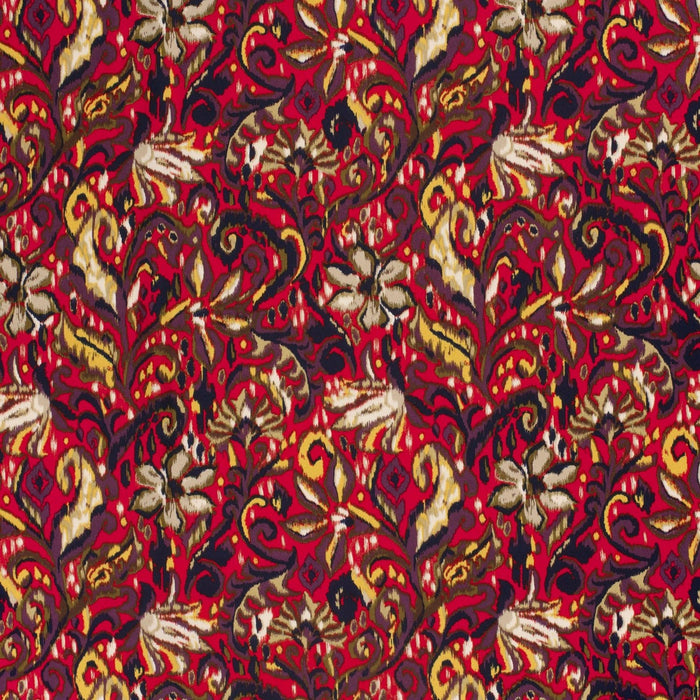 Tissu habillement satin duchesse, imprimé fleur indien multicolore : nombreuses couleurs - TissusPapi.com