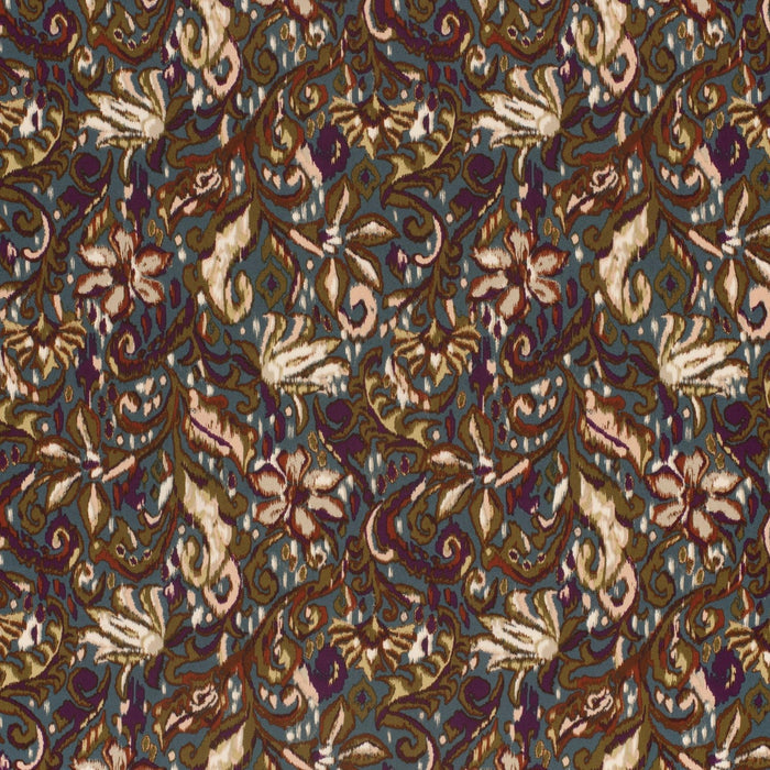 Tissu habillement satin duchesse, imprimé fleur indien multicolore : nombreuses couleurs - TissusPapi.com