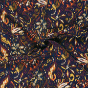 Tissu habillement satin duchesse, imprimé fleur indien multicolore : nombreuses couleurs - TissusPapi.com