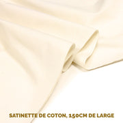 Tissu Satinette de coton blanc cassé, idéal en doublure de rideaux ! Disponible en 150 et 280cm de large - TissusPapi.com