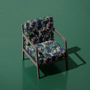 Tissu coton demi - natté SEVENTIES, fleuri vert violet - OEKO - TEX STANDARD 100 - TissusPapi.com