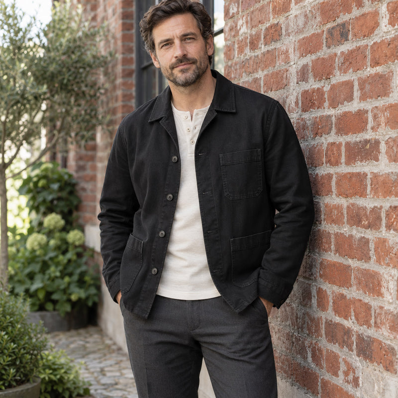 Tissu gabardine polycoton noir - Qualité WORKWEAR - ON DESTOCKE !