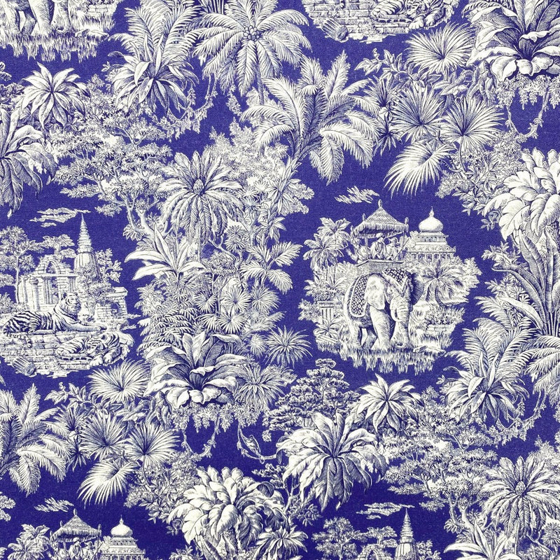 Tissu coton TOILE DE JOUY illustrations indiennes, nombreuses couleurs estivales ! - TissusPapi.com