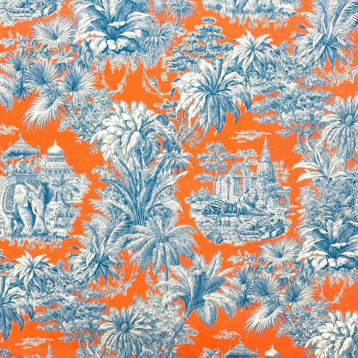Tissu coton TOILE DE JOUY illustrations indiennes, nombreuses couleurs estivales ! - TissusPapi.com