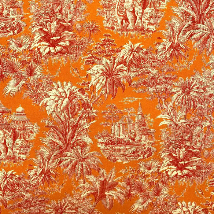 Tissu coton TOILE DE JOUY illustrations indiennes, nombreuses couleurs estivales ! - TissusPapi.com