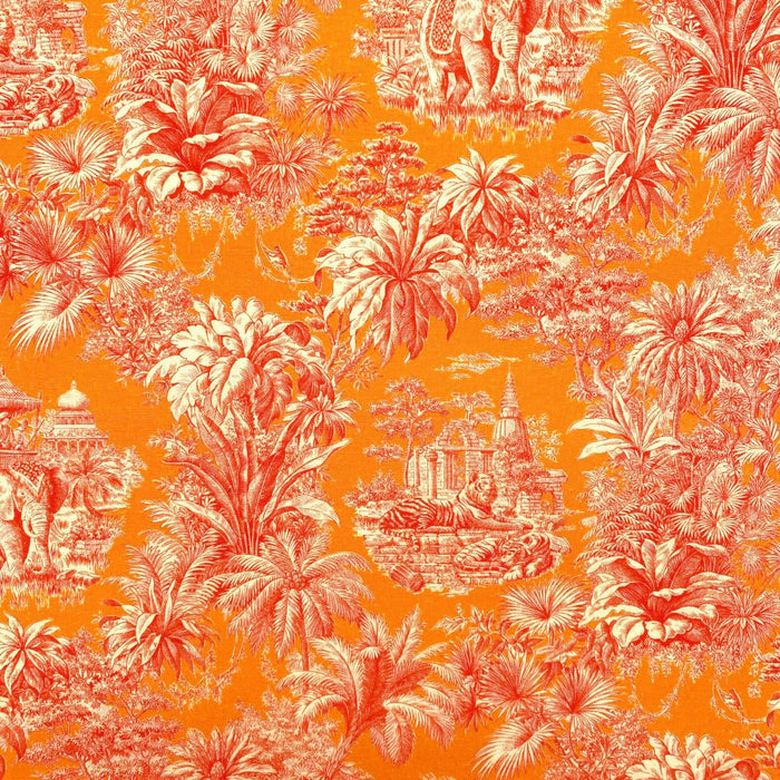 Tissu coton TOILE DE JOUY illustrations indiennes, nombreuses couleurs estivales ! - TissusPapi.com