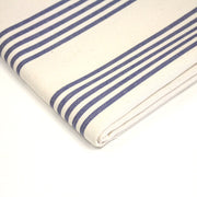 Tissu toile à matelas de coton LE TOUQUET écru aux rayures : bleu, rouge, noir, gris, sable - TissusPapi.com