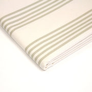Tissu toile à matelas de coton LE TOUQUET écru aux rayures : bleu, rouge, noir, gris, sable - TissusPapi.com