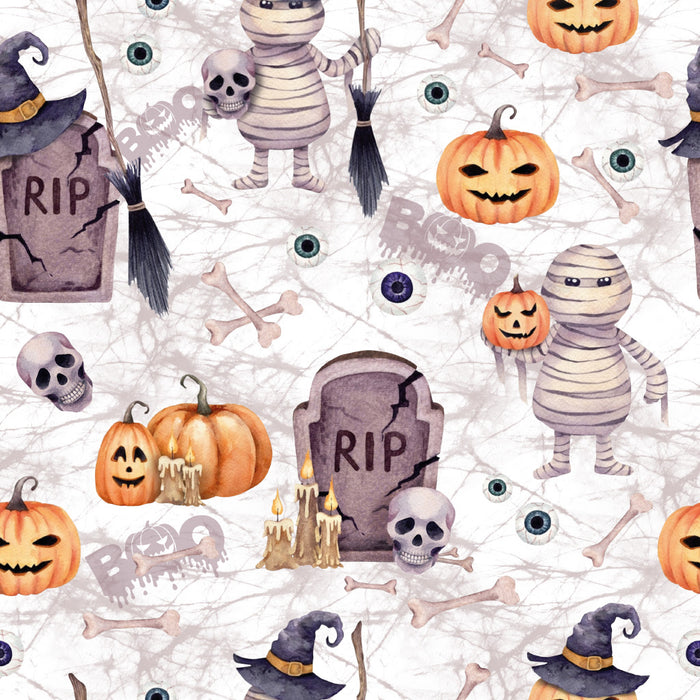 Tissu de coton La momie du cimetière - Collection Halloween - OEKO-TEX®