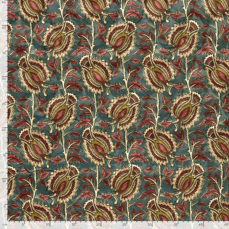 Tissu velours matelassé INDIENNES fleuries, nombreuses couleurs - STANDARD 100 OEKO-TEX - TissusPapi.com