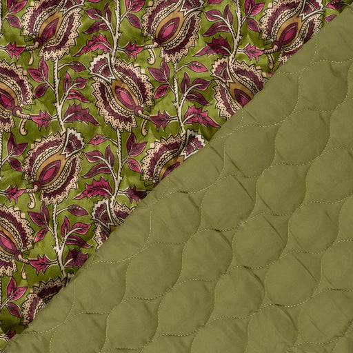 Tissu velours matelassé INDIENNES fleuries, nombreuses couleurs - STANDARD 100 OEKO-TEX - TissusPapi.com