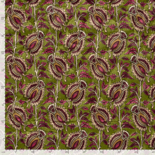 Tissu velours matelassé INDIENNES fleuries, nombreuses couleurs - STANDARD 100 OEKO-TEX - TissusPapi.com