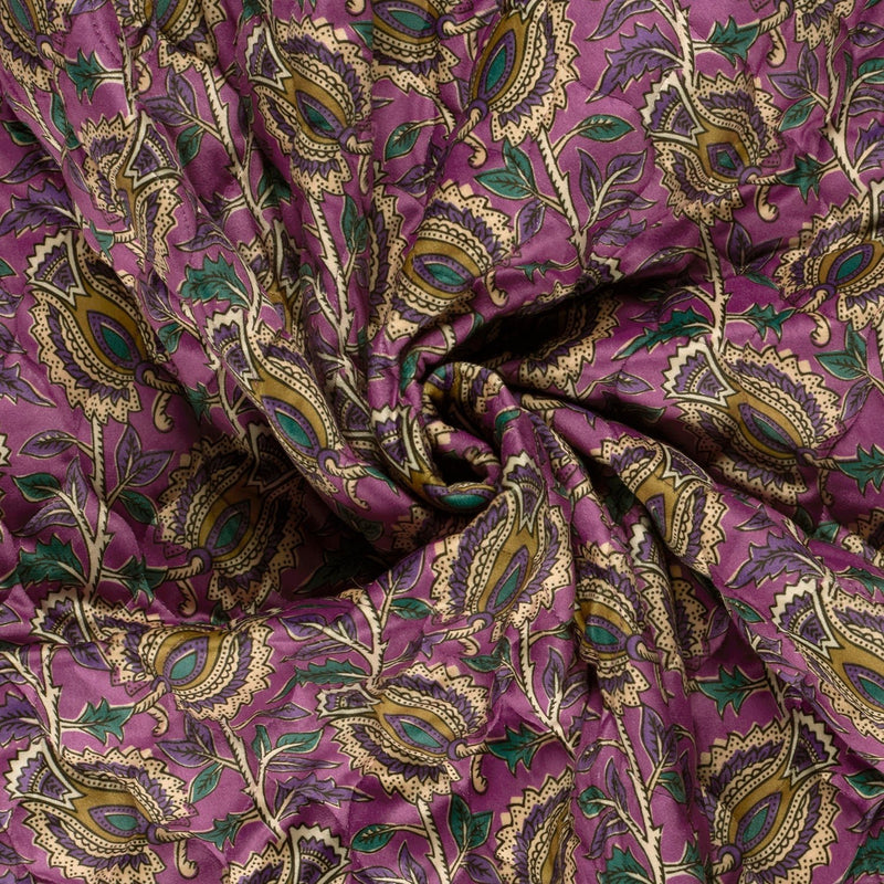 Tissu velours matelassé INDIENNES fleuries, nombreuses couleurs - STANDARD 100 OEKO-TEX - TissusPapi.com