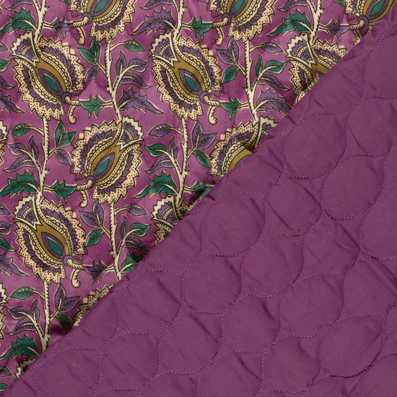 Tissu velours matelassé INDIENNES fleuries, nombreuses couleurs - STANDARD 100 OEKO-TEX - TissusPapi.com
