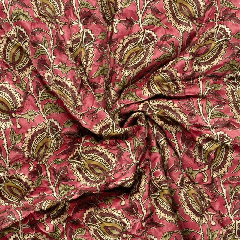 Tissu velours matelassé INDIENNES fleuries, nombreuses couleurs - STANDARD 100 OEKO-TEX - TissusPapi.com