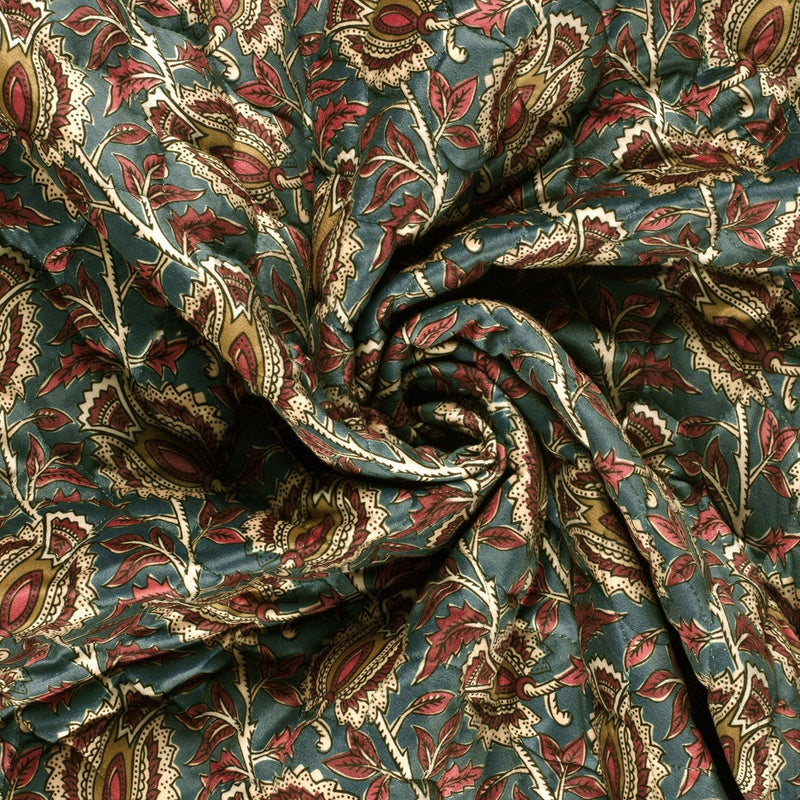 Tissu velours matelassé INDIENNES fleuries, nombreuses couleurs - STANDARD 100 OEKO-TEX - TissusPapi.com