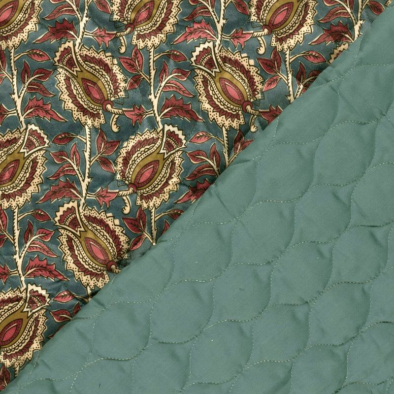 Tissu velours matelassé INDIENNES fleuries, nombreuses couleurs - STANDARD 100 OEKO-TEX - TissusPapi.com