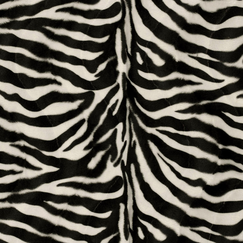 Tissu Velours imprimé motif ZEBRE : noir & blanc cassé - TissusPapi.com