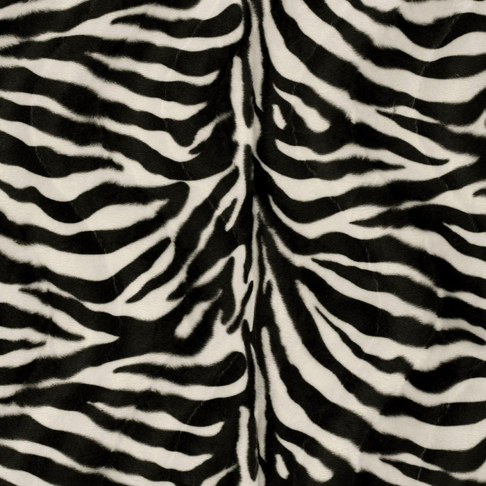 Tissu Velours imprimé motif ZEBRE : noir & blanc cassé