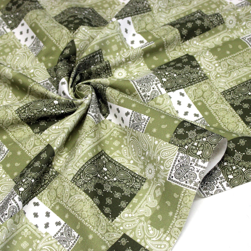Tissu gabardine coton imprimée motif BANDANA paisley : nombreuses couleurs ! - OEKO-TEX STANDARD 100 - TissusPapi.com