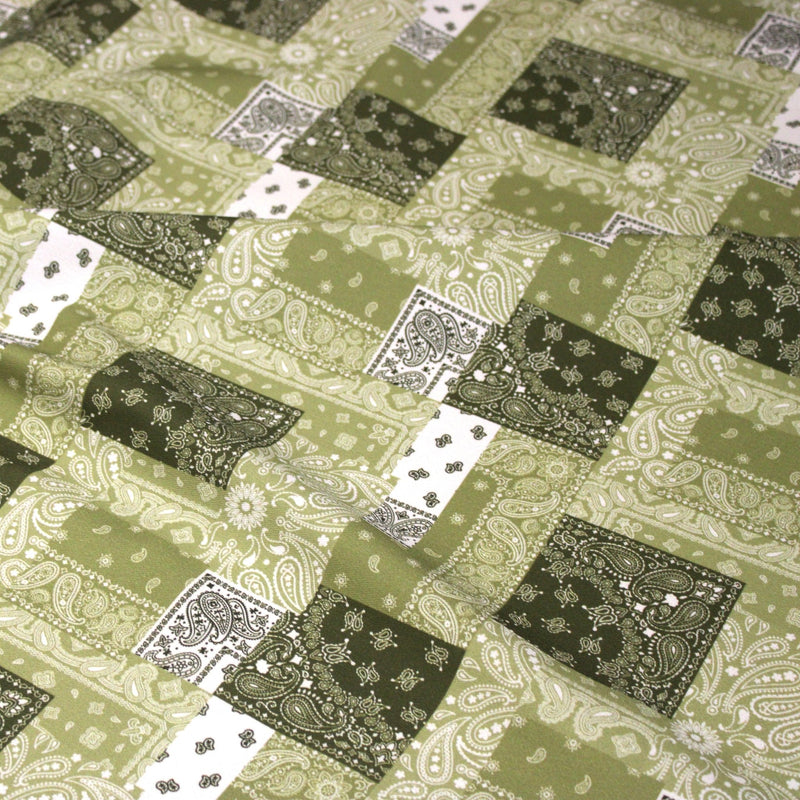 Tissu gabardine coton imprimée motif BANDANA paisley : nombreuses couleurs ! - OEKO-TEX STANDARD 100 - TissusPapi.com