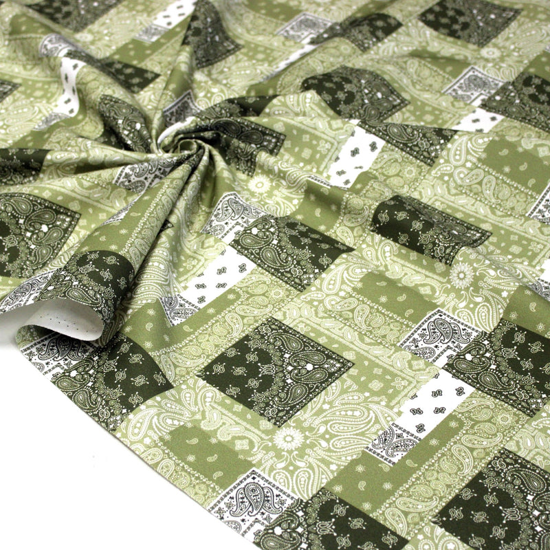 Tissu gabardine coton imprimée motif BANDANA paisley : nombreuses couleurs ! - OEKO-TEX STANDARD 100 - TissusPapi.com