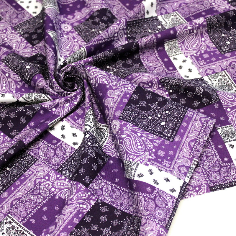 Tissu gabardine coton imprimée motif BANDANA paisley : nombreuses couleurs ! - OEKO-TEX STANDARD 100 - TissusPapi.com