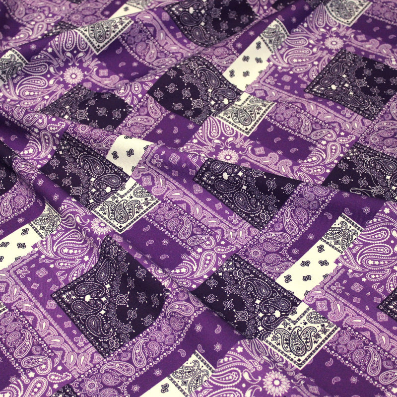 Tissu gabardine coton imprimée motif BANDANA paisley : nombreuses couleurs ! - OEKO-TEX STANDARD 100 - TissusPapi.com