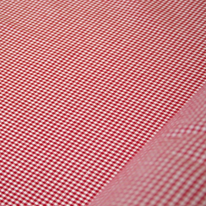 Tissu de coton VICHY rouge & blanc à carreaux 2mm - Oeko-Tex