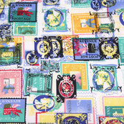 Tissu popeline coton Timbres britanniques multicolores - TissusPapi.com