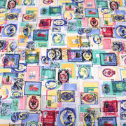 Tissu popeline coton Timbres britanniques multicolores - TissusPapi.com
