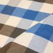 Tissu toila à matelas de coton CAEN aux carreaux écrus, marron et bleus