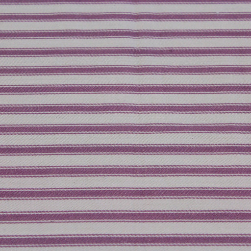 Tissu toile à matelas de coton CARNAC aux rayures rose byzantin, fond gris clair