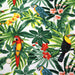 Tissu de coton Feuillage, forêt dense et oiseaux tropicaux - 280 cm de large