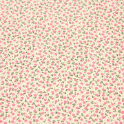 Tissu popeline de coton ANNA aux fines fleurs roses, fond écru - TissusPapi.com