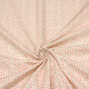 Tissu popeline de coton ANNA aux fines fleurs roses, fond écru - TissusPapi.com
