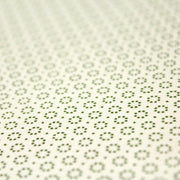 Tissu popeline de aux cercles & fins pois verts, fond écru - TissusPapi.com