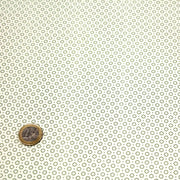 Tissu popeline de aux cercles & fins pois verts, fond écru - TissusPapi.com