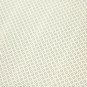 Tissu popeline de aux cercles & fins pois verts, fond écru - TissusPapi.com