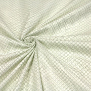 Tissu popeline de aux cercles & fins pois verts, fond écru - TissusPapi.com