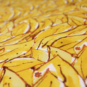 Tissu popeline de coton SUMATRA au feuillage tropical jaune, fond blanc - TissusPapi.com