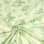 Tissu popeline coton WIMBLEDON, fond nid d'abeille & fleurs vert pistache, motif britannique - TissusPapi.com