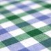 Tissu de coton Vichy à carreaux bleus, blancs, verts, 1.2cm de large