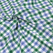 Tissu de coton Vichy à carreaux bleus, blancs, verts, 1.2cm de large