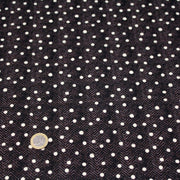 Tissu popeline de coton aux chevrons noirs et petits pois écrus 6mm - TissusPapi.com